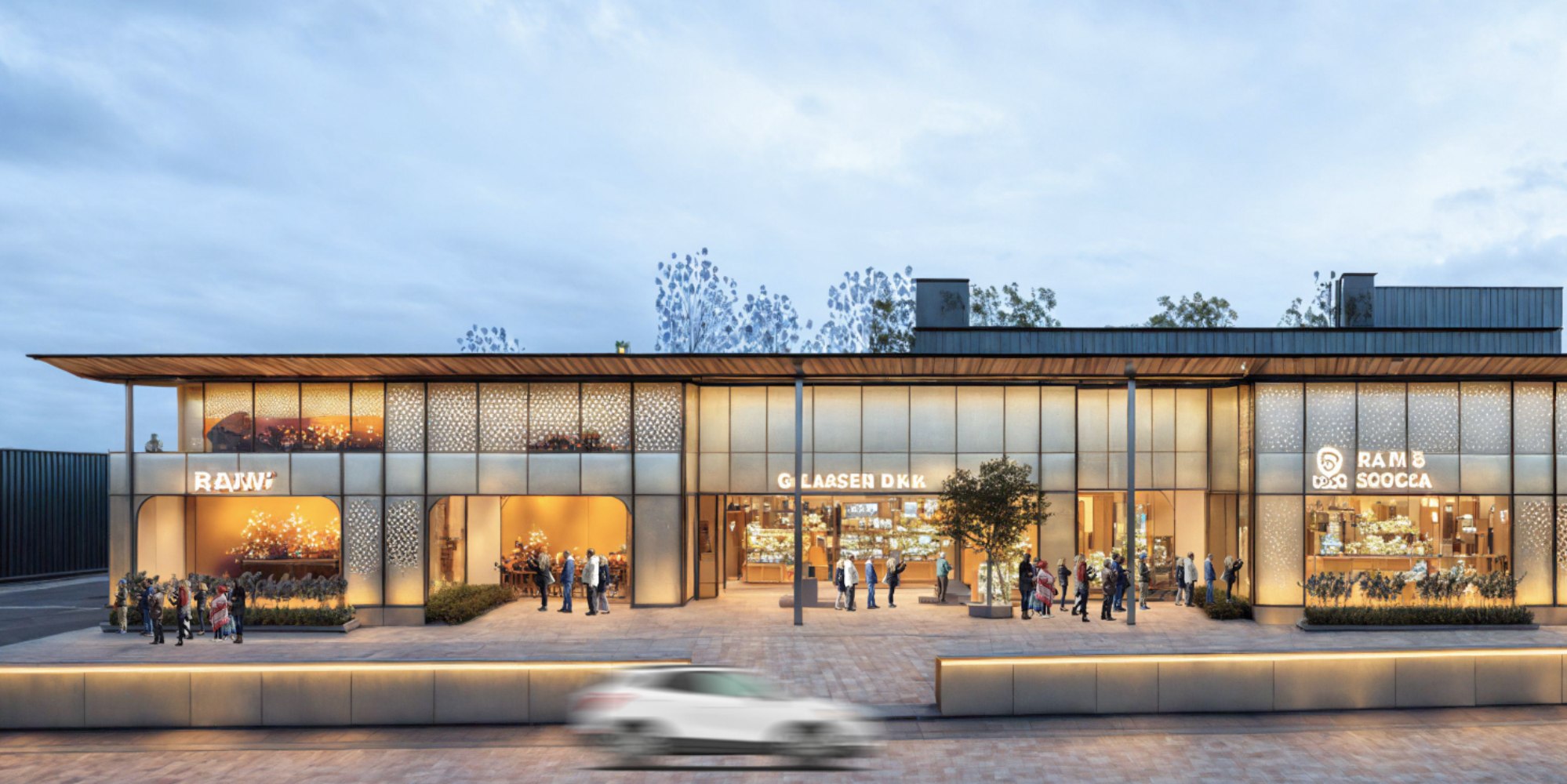 Exterior concept rendering of the Walayar wayside amenities building
